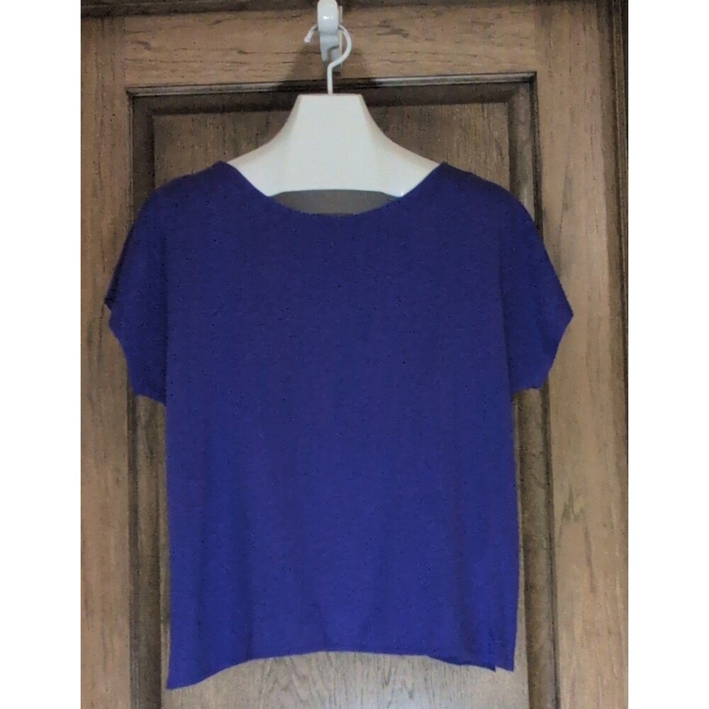 Vintage Item Eyes Womens M Purple Pullover Knit Top Shirt Item-Eyes